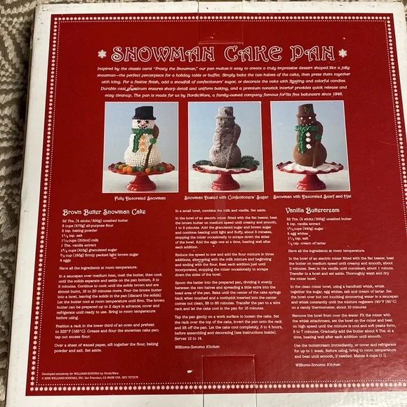 Snowman 3D cake pan Williams-Sonoma - Picture 3 of 8